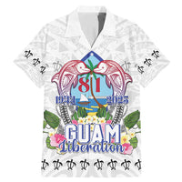 Guam Chamorro Liberation Day Family Matching Mermaid Dress and Hawaiian Shirt 82nd Anniversary LT05 Dad's Shirt - Short Sleeve White - Polynesian Pride