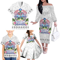 Guam Chamorro Liberation Day Family Matching Off The Shoulder Long Sleeve Dress and Hawaiian Shirt 82nd Anniversary LT05 - Polynesian Pride