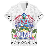 Guam Chamorro Liberation Day Family Matching Off The Shoulder Long Sleeve Dress and Hawaiian Shirt 82nd Anniversary LT05 Dad's Shirt - Short Sleeve White - Polynesian Pride