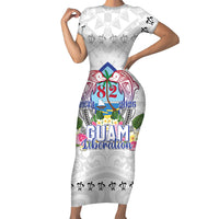 Guam Chamorro Liberation Day Family Matching Short Sleeve Bodycon Dress and Hawaiian Shirt 82nd Anniversary LT05 Mom's Dress White - Polynesian Pride