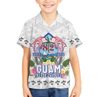 Guam Chamorro Liberation Day Family Matching Short Sleeve Bodycon Dress and Hawaiian Shirt 82nd Anniversary LT05 Son's Shirt White - Polynesian Pride