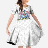 Guam Chamorro Liberation Day Family Matching Tank Maxi Dress and Hawaiian Shirt 82nd Anniversary LT05 Daughter's Dress White - Polynesian Pride