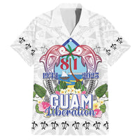 Guam Chamorro Liberation Day Family Matching Tank Maxi Dress and Hawaiian Shirt 82nd Anniversary LT05 Dad's Shirt - Short Sleeve White - Polynesian Pride
