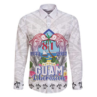 Guam Chamorro Liberation Day Family Matching Tank Maxi Dress and Hawaiian Shirt 82nd Anniversary LT05 Dad's Shirt - Long Sleeve White - Polynesian Pride