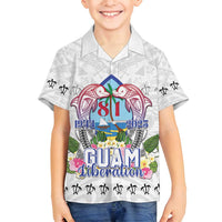 Guam Chamorro Liberation Day Family Matching Tank Maxi Dress and Hawaiian Shirt 82nd Anniversary LT05 Son's Shirt White - Polynesian Pride