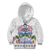 Guam Chamorro Liberation Day Kid Hoodie 82nd Anniversary LT05 Zip Hoodie White - Polynesian Pride