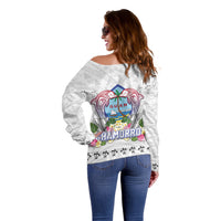 Guam Chamorro Liberation Day Off Shoulder Sweater 82nd Anniversary LT05 - Polynesian Pride