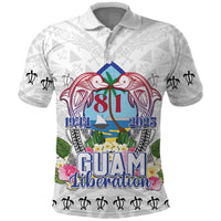 Guam Chamorro Liberation Day Polo Shirt - 82nd Anniversary LT05 White - Polynesian Pride