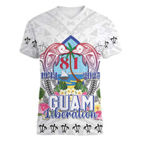Guam Chamorro Liberation Day Women V-Neck T-Shirt 81st Anniversary LT05