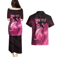 Personalised Cancer Fighter Couples Matching Puletasi and Hawaiian Shirt I Beat Cancer