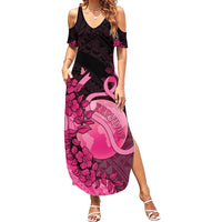 Personalised Cancer Fighter Family Matching Summer Maxi Dress and Hawaiian Shirt I Beat Cancer