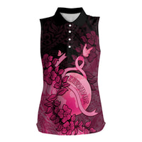 Personalised Cancer Fighter Women Sleeveless Polo Shirt I Beat Cancer