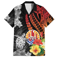 French Polynesia Bastille Day Family Matching Long Sleeve Bodycon Dress and Hawaiian Shirt Tropical Turtle Hibiscus Polynesian Pattern