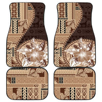 Samoa Siapo Elegant Car Mats Hibiscus Chocolate Brown Motifs - Polynesian Pride