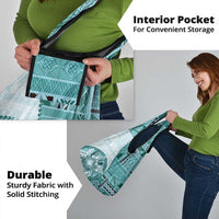 Samoa Siapo Elegant Grocery Bag Hibiscus Teal Motifs - Polynesian Pride