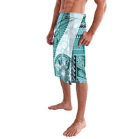Samoa Siapo Elegant Lavalava Hibiscus Teal Motifs - Polynesian Pride