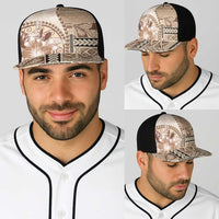 Samoa Siapo Elegant Baseball Net Cap Hibiscus Beige Motifs LT05 - Polynesian Pride