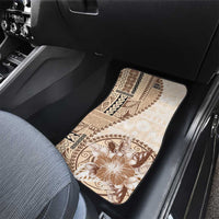 Samoa Siapo Elegant Car Mats Hibiscus Beige Motifs - Polynesian Pride