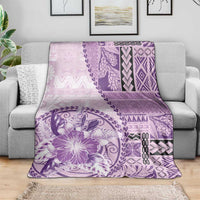 Samoa Siapo Elegant Blanket Hibiscus Violet Motifs - Polynesian Pride