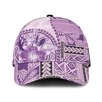 Samoa Siapo Elegant Classic Cap Hibiscus Violet Motifs - Polynesian Pride