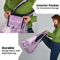 Samoa Siapo Elegant Grocery Bag Hibiscus Violet Motifs - Polynesian Pride