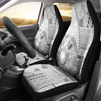 Samoa Siapo Elegant Car Seat Cover Hibiscus White Motifs - Polynesian Pride