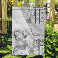 Samoa Siapo Elegant Garden Flag Hibiscus White Motifs - Polynesian Pride