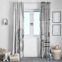 Samoa Siapo Elegant Window Curtain Hibiscus White Motifs - Polynesian Pride