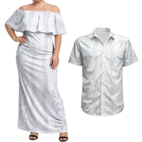 Samoa Lotu Tamaiti Couples Matching Off Shoulder Maxi Dress and Hawaiian Shirt Teuila With Tribal Motifs