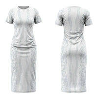 Samoa Lotu Tamaiti Couples Matching Short Sleeve Bodycon Dress and Long Sleeve Button Shirt Teuila With Tribal Motifs