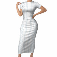 Samoa Lotu Tamaiti Short Sleeve Bodycon Dress Teuila With Tribal Motifs