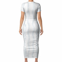 Samoa Lotu Tamaiti Short Sleeve Bodycon Dress Teuila With Tribal Motifs