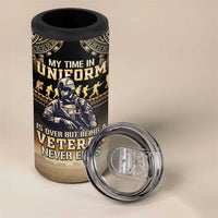 Polynesia Veterans Day 4 in 1 Can Cooler Tumbler Thank You Veterans Polynesian Pattern