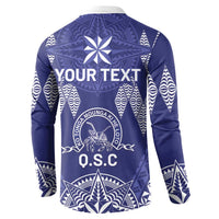 Personalised Queen Salote College Centenary Button Sweatshirt Tongan Kupesi Pattern - Polynesian Pride