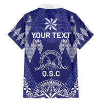 Personalised Queen Salote College Centenary Family Matching Short Sleeve Bodycon Dress and Hawaiian Shirt Tongan Kupesi Pattern - Polynesian Pride