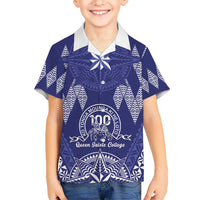 Personalised Queen Salote College Centenary Hawaiian Shirt Tongan Kupesi Pattern - Polynesian Pride