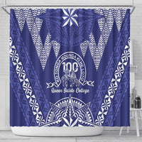 Queen Salote College Centenary Shower Curtain Tongan Kupesi Pattern - Polynesian Pride