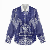 Personalised Queen Salote College Centenary Women Casual Shirt Tongan Kupesi Pattern - Polynesian Pride