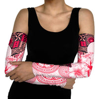 Fiji Arm Sleeves Masi Tapa Pattern Red - Polynesian Pride