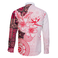 Fiji Family Matching Short Sleeve Bodycon Dress and Hawaiian Shirt Masi Tapa Pattern Red LT05 - Polynesian Pride