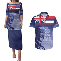 Hawaii MLK Day Couples Matching Puletasi and Hawaiian Shirt