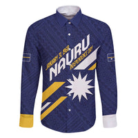 Personalised Happy Nauru Independence Day Family Matching Short Sleeve Bodycon Dress and Hawaiian Shirt Polynesian Pattern