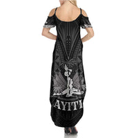 Haiti 1804 Summer Maxi Dress Polynesian Silver Neg Maron