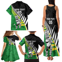 Custom New Zealand Central Districts Cricket Family Matching Tank Maxi Dress and Hawaiian Shirt With Maori Pattern