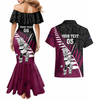 Custom New Zealand Northern Districts Cricket Couples Matching Mermaid Dress and Hawaiian Shirt With Maori Pattern LT05 - Polynesian Pride