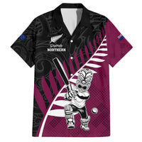 Custom New Zealand Northern Districts Cricket Family Matching Long Sleeve Bodycon Dress and Hawaiian Shirt With Maori Pattern LT05 Dad's Shirt - Short Sleeve Maroon - Polynesian Pride