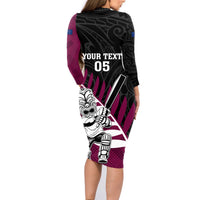 Custom New Zealand Northern Districts Cricket Family Matching Long Sleeve Bodycon Dress and Hawaiian Shirt With Maori Pattern LT05 - Polynesian Pride