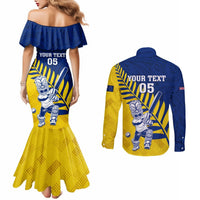 Custom New Zealand Otago Cricket Couples Matching Mermaid Dress and Long Sleeve Button Shirt With Maori Pattern LT05 - Polynesian Pride