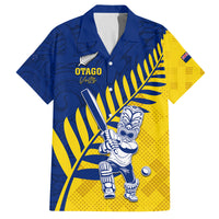Custom New Zealand Otago Cricket Family Matching Off Shoulder Short Dress and Hawaiian Shirt With Maori Pattern LT05 Dad's Shirt - Short Sleeve Yellow - Polynesian Pride