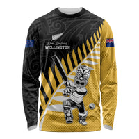 Custom New Zealand Wellington Cricket Long Sleeve Shirt With Maori Pattern
